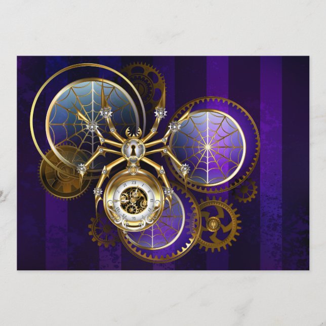 Programa Aranha Steampunk no fundo roxo (Frente)