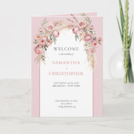 Programa Arco boho blush peônias grama pampas dobra program