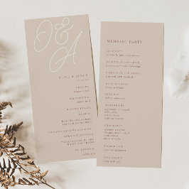 Programa Areia | Script Watermark Monograma Wedding