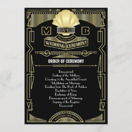 Programa Art Deco Dourado Entourada Ordem da Cerimônia