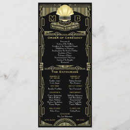 Programa Art Deco Dourado Ordem Negra de Entourada Cerimôni