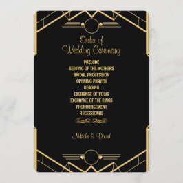 Programa Art Deco Gatsby Wedding