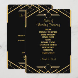 Programa Art Deco Gatsby Wedding