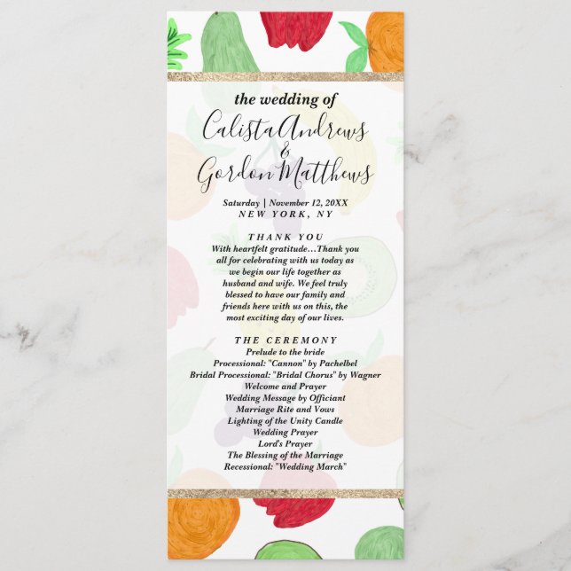 Programa Artsy Summer Colorful Acrylic Fruta Padrão (Frente)