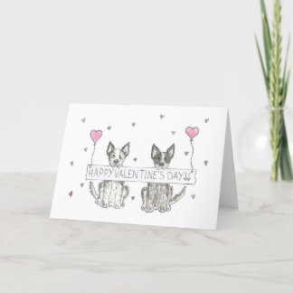Programa Australian Cattle Dog Happy Valentine's Day Card