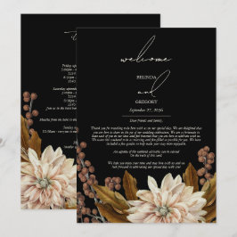 Programa Autumn Fall Floral Black Weding Itinerário