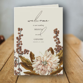 Programa Autumn Floral Terthy Tones Watercolor Casamento ou