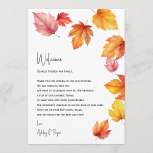 Programa Autumn Leaves Welcome Letter & Itinerary