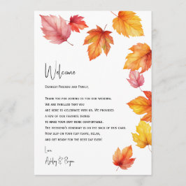 Programa Autumn Leaves Welcome Letter & Itinerary