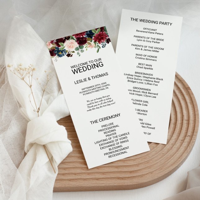 Programa Autumn Rustic Dazzling Burgundy Wedment (Criador carregado)