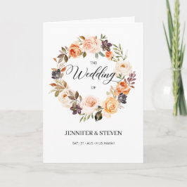 Programa Autumn Terracotta Orange Flowers Casamento Dobrado