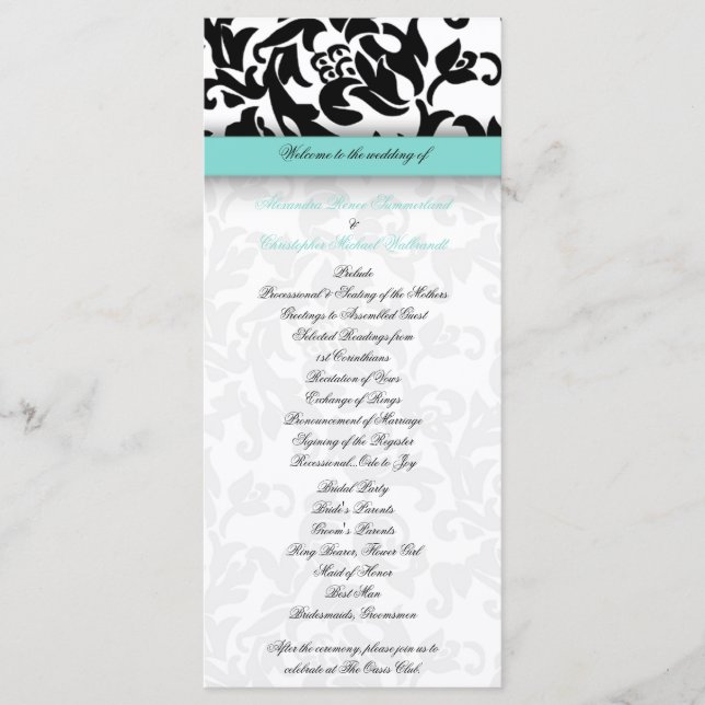 Programa Azul Claro e Casamento tema damasco (Frente)