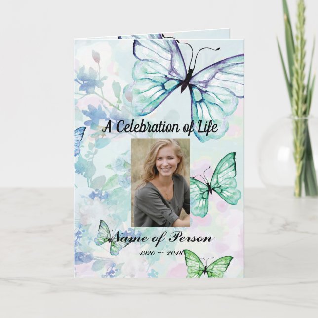 Programa azul do funeral das borboletas (Frente)