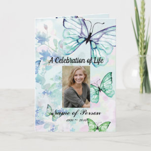 Programa azul do funeral das borboletas