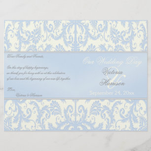 Programa azul e do marfim do casamento tema
