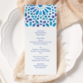 Programa Azulejo de Padrão Mediterrâneo em Aquarela Azul