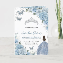Programa Baby Blue Floral Quinceanera Princesa Borboletas