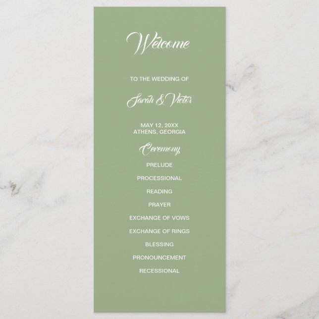 Programa Basic and Elegant double side program card  (Frente)