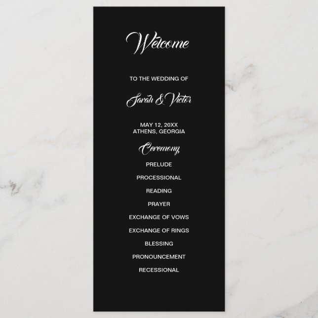 Programa Basic and Elegant double side program card  (Frente)