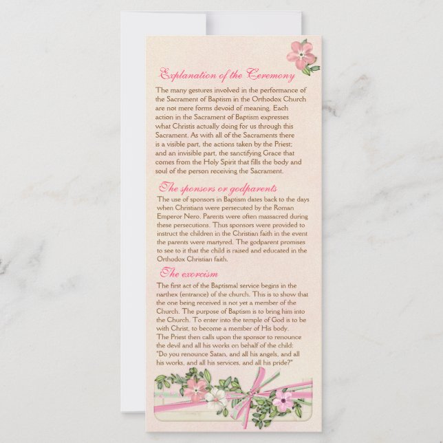 Programa Batismal Floral 2/5 (Frente)