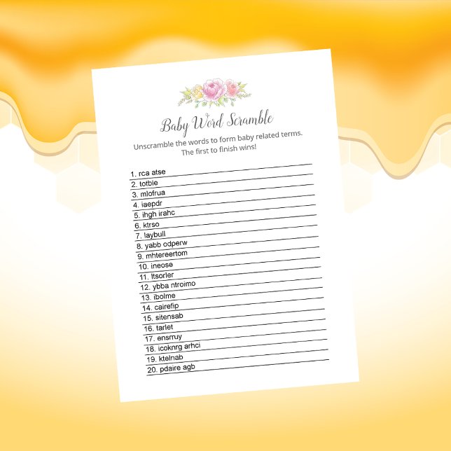 Programa Bebê Palavra Escramble Girl Teddy Bear Card (Criador carregado)