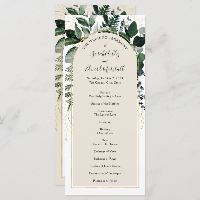 Programa Beige Modern Arch Botanic Greenery (Frente/Verso)