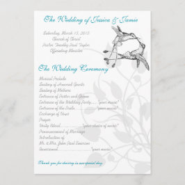 Programa Beija-flor Azul e Cinza Elegante Beijo de Pássaro 