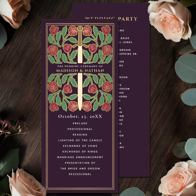 Programa Berenjena Casamento Real Espada Floral Medieval Ou (Criador carregado)