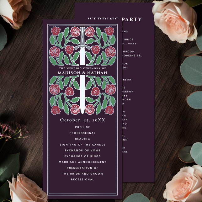 Programa Berinjela Floral Espada Prata Casamento Real (Criador carregado)