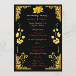 Programa Black and Gold Wedding Program