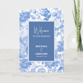 Programa Blue Botanical Florals Wedding Order