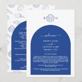 Programa Blue Clam Seashells Coastal Wedding Itinerary
