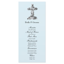 Blue Floral Cross Christian Wedment