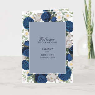 Programa Blue Floral Watercolor Ordem de Serviço