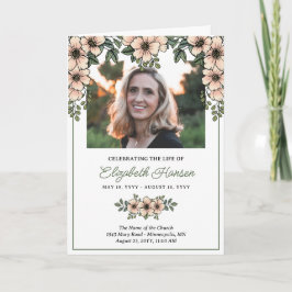 Programa Blush Florals Foto Celebração do Funeral Life