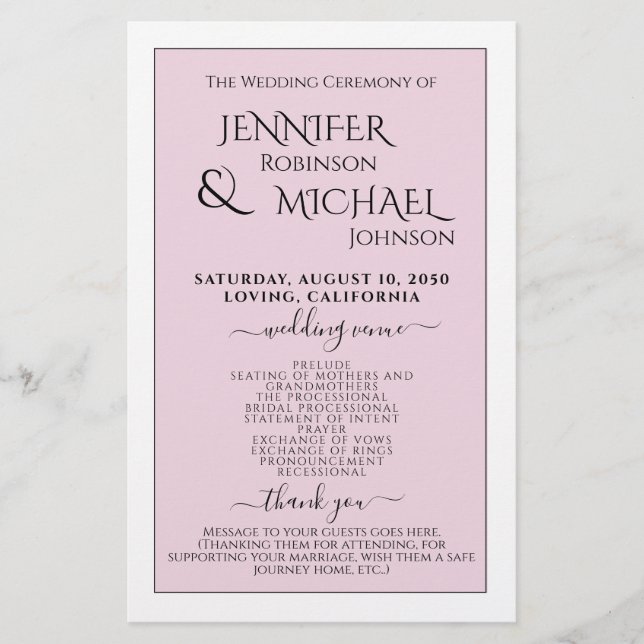 Programa | Blush simples e moderno (Frente)