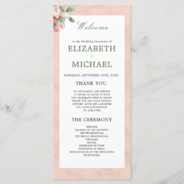 Programa Boas-vindas ao Casamento Chic Floral Moderno Elega