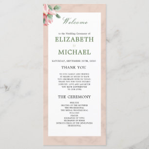 Programa Boas-vindas ao Casamento Chic Floral Moderno Elega