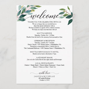 Programa Boas-vindas ao Casamento Itinerário de Greenery Sc
