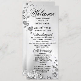 Programa Boas-vindas Cinzas Silver Hearts Elegante Rustic