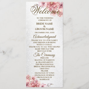 Programa Boas-vindas do Partido Casamento Cor de Água Rosa