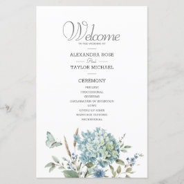 Programa Bohemian Blue Botanical Watercolor Weding