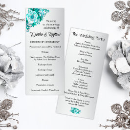 Programa Boho Aqua Rosas no Casamento Prateado