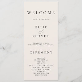 Programa Boho Beige Casamento Elegante Minimalista