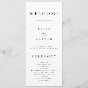 Programa Boho Black & White Elegant Casamento Minimalista