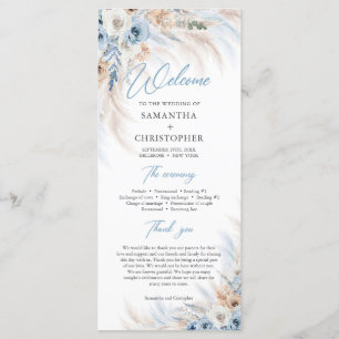 Programa Boho Blue Floral e Rosas de Marfim Casamento Pampa