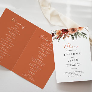 Programa Boho Botânico Autumn Floral Dobrado Casamento