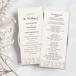 Programa Boho Chic Wedding with Beige Flowers