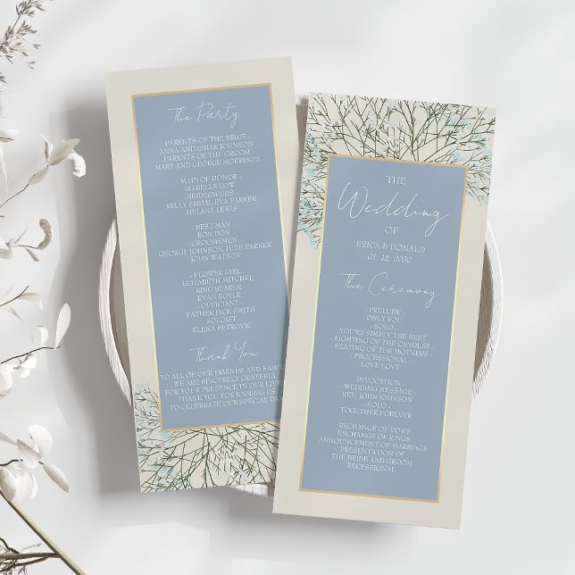 Programa Boho Dusty Blue Weding Program (Criador carregado)