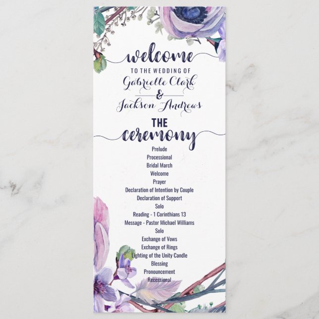 Programa Boho Feather & Floral Wreath Wedment (Frente)